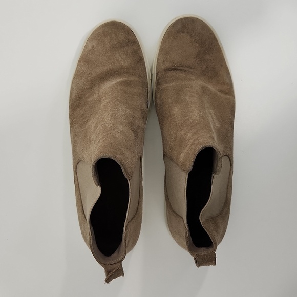 Vince Newlyn High Top Sneakers Shoes Suede Slip On Women's Sz 9M Tan NICE! - Picture 6 of 16